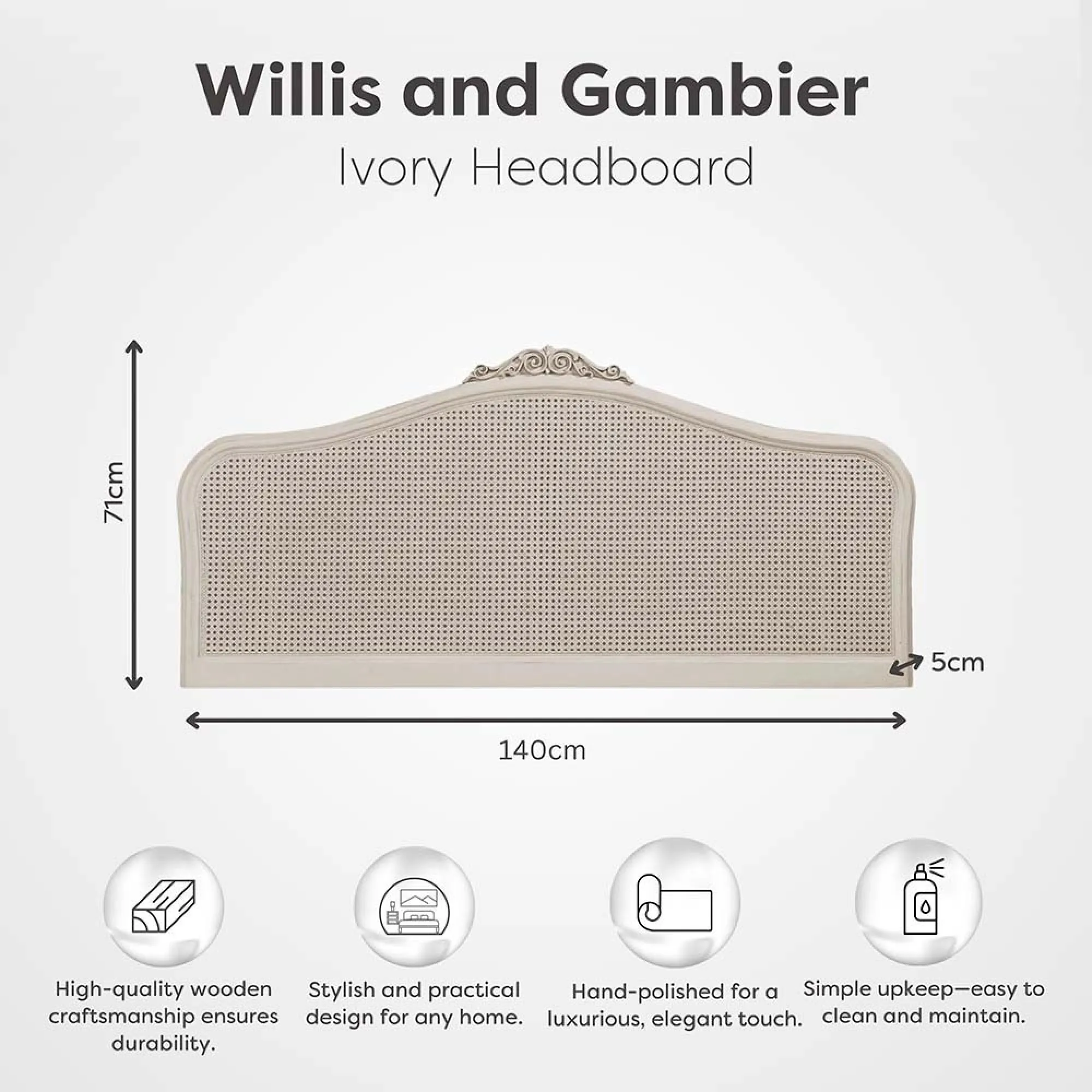 Ivory Headboard - Ivory