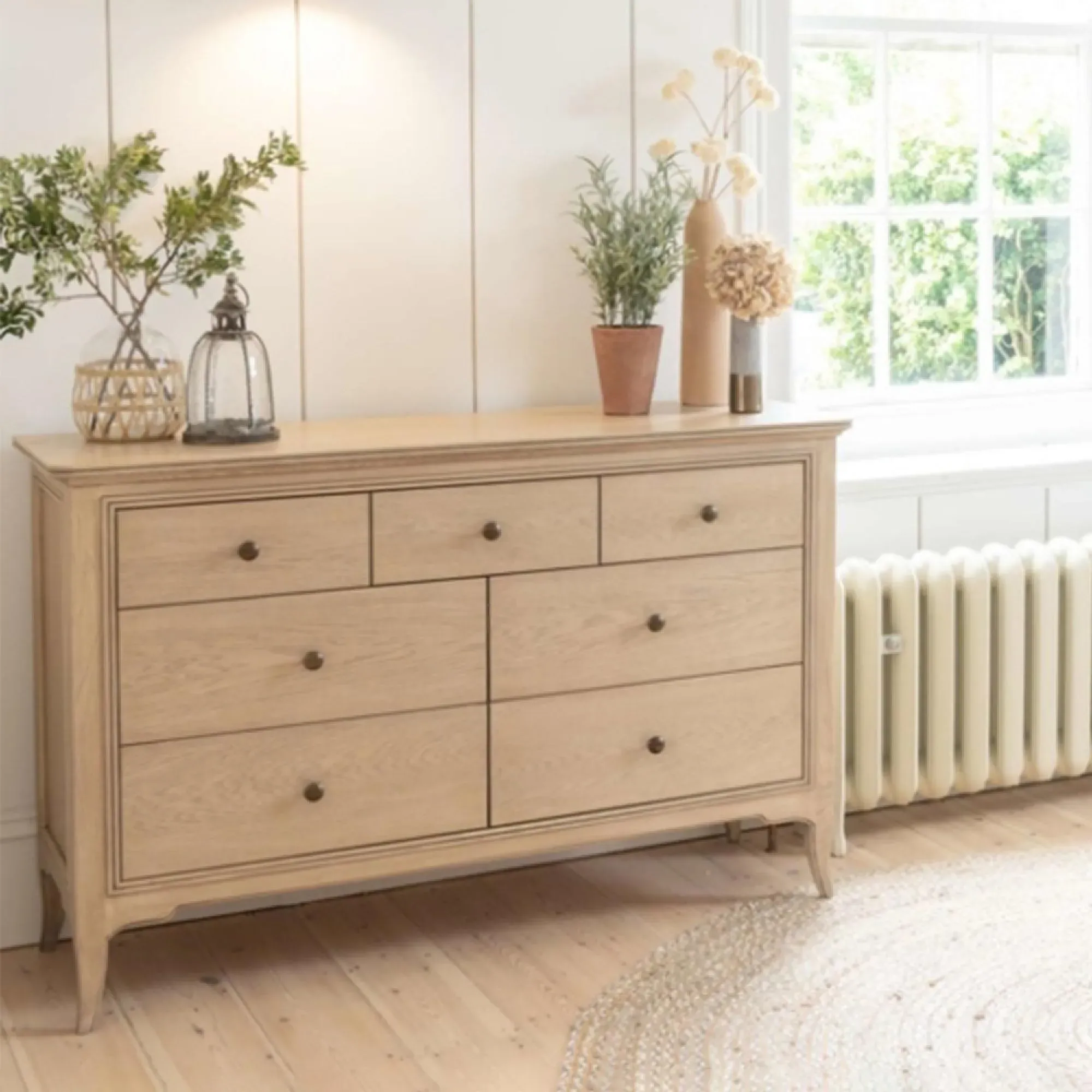 Toulon 3+4 Drawer Wide Chest - Oak