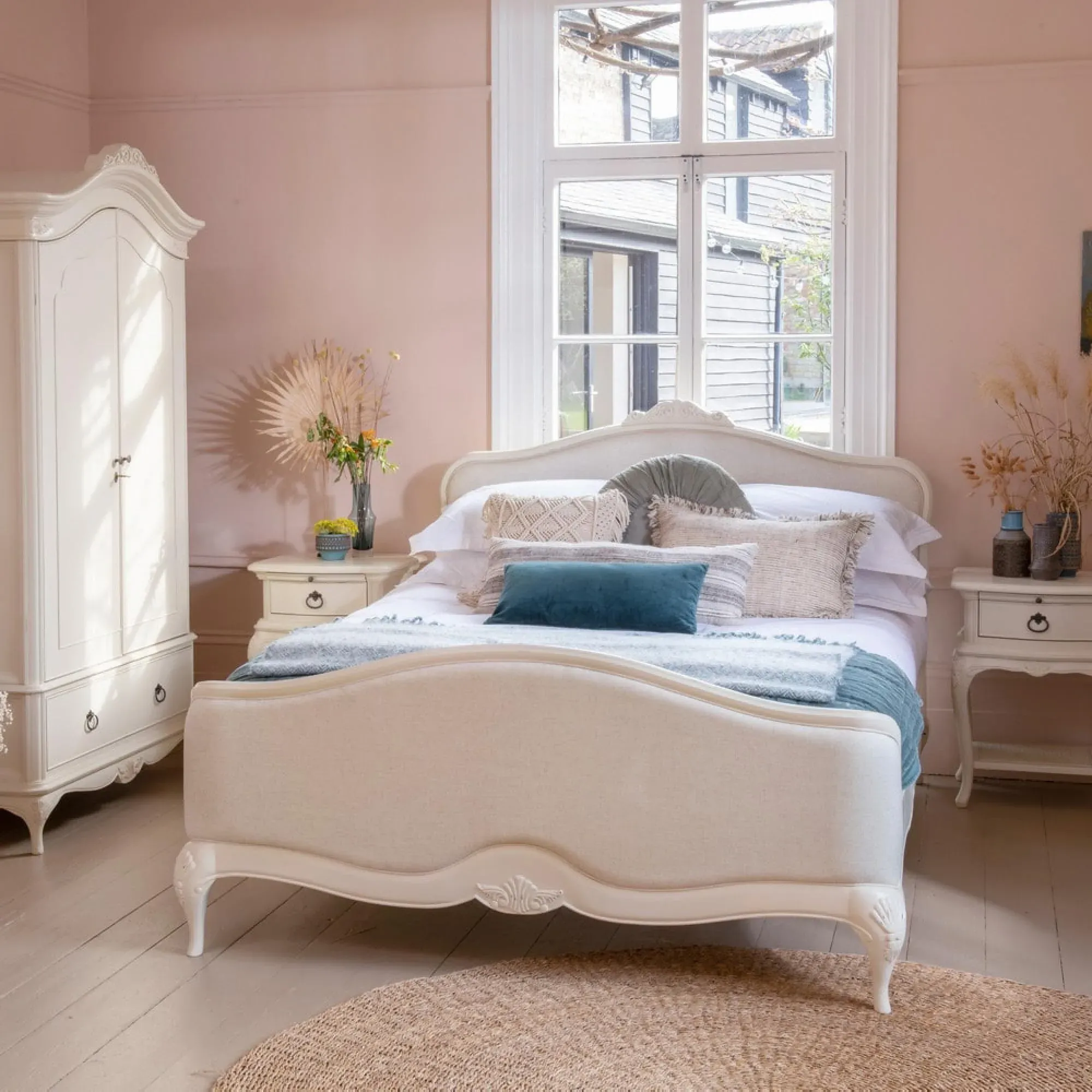 Upholstered Bedstead - Ivory