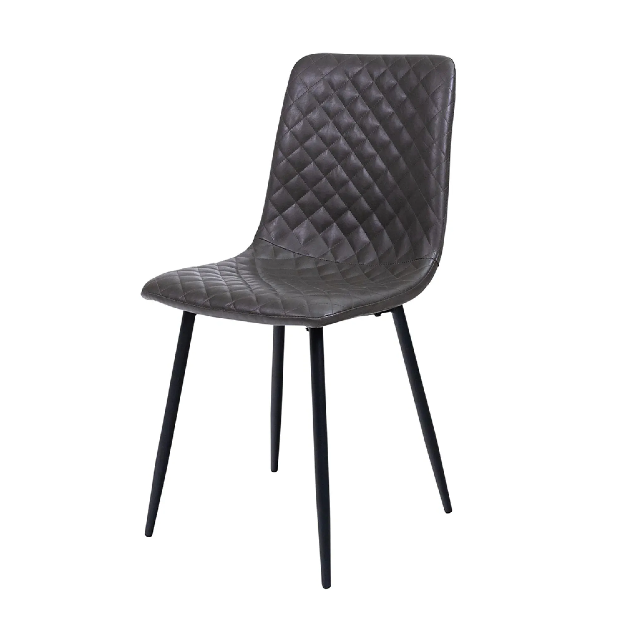 4-Pack Dining Chairs - Dark Grey, Faux Leather
