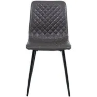 4-Pack Dining Chairs - Dark Grey, Faux Leather