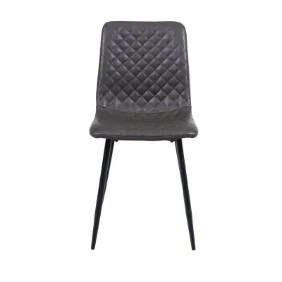 4-Pack Dining Chairs - Dark Grey, Faux Leather image