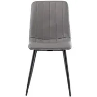 4-Pack Dining Chairs - Grey, Faux Leather