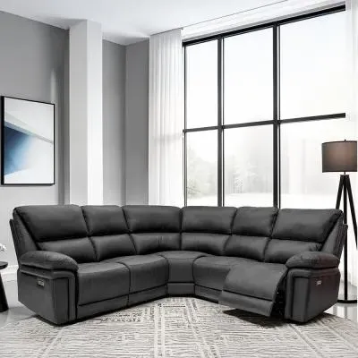 Albany Corner Recliner Sofa - Charcoal, Fabric image