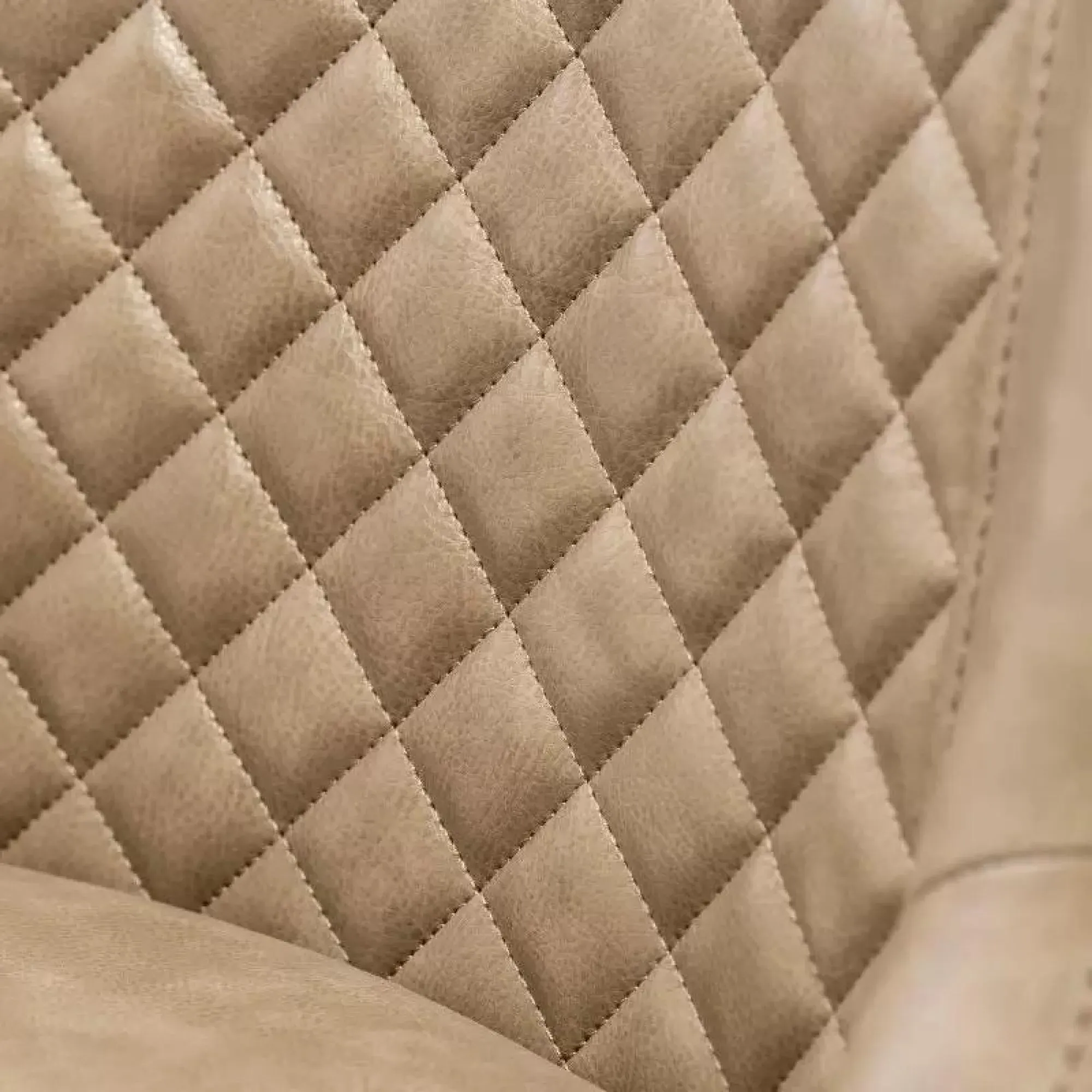 Amber Dining Chair Set of 2 - Taupe, Faux Leather