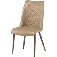 Amber Dining Chair Set of 2 - Taupe, Faux Leather