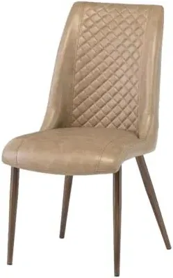 Amber Dining Chair Set of 2 - Taupe, Faux Leather