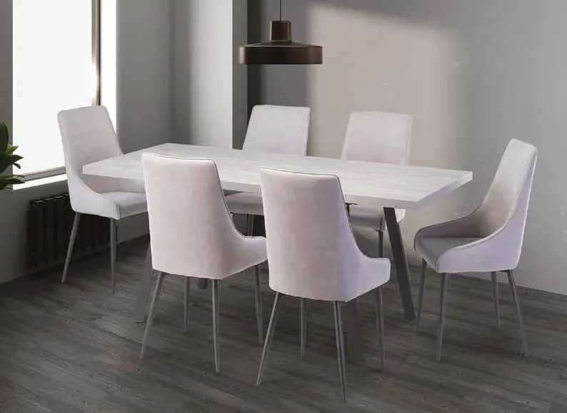 Athens 6-8 Seater Extendable Dining Table - Light Grey