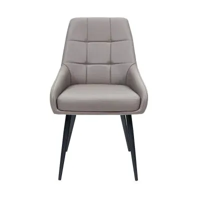 Ava Dining Chair Set of 2 - Taupe, Faux Leather