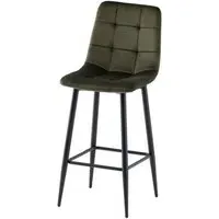 Bella Counter Stool Set of 2 - Juniper Green, Velvet