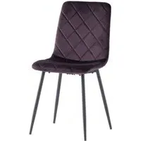 Bella Cross Stitched Dining Chairs - Purple, Velvet