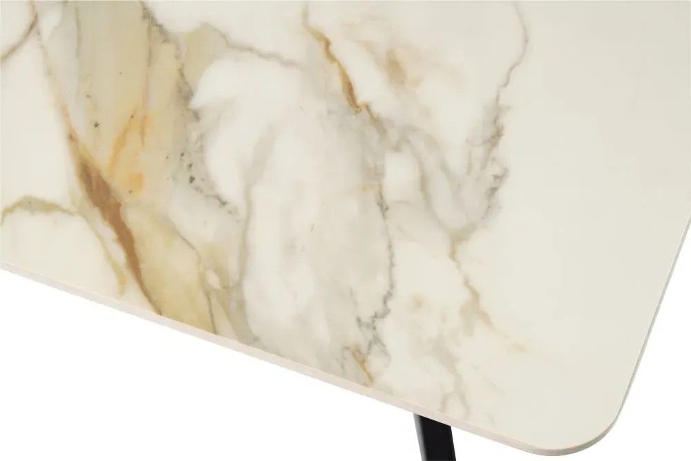 Camilla 6 Seater Dining Table - Kass Gold, Sintered Stone