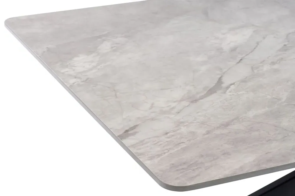 Camilla 6 Seater Dining Table - Rebecca Grey, Sintered Stone