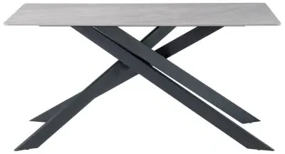 Camilla 6 Seater Dining Table - Rebecca Grey, Sintered Stone