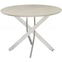 Capri 2 Seater Round Dining Table - Natural, Glass