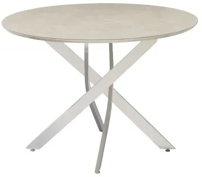 Capri 2 Seater Round Dining Table - Natural, Glass