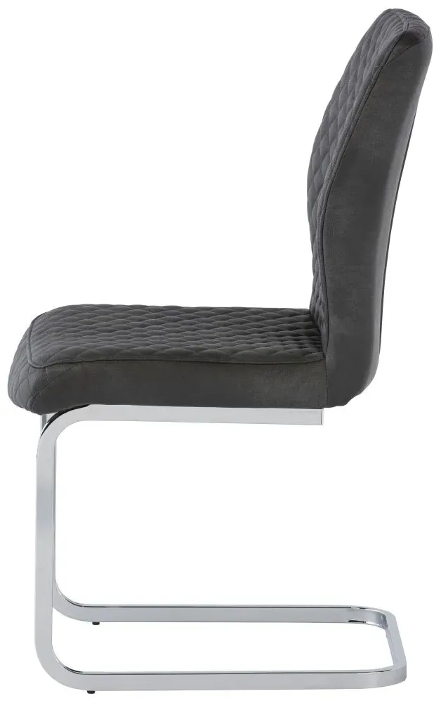 Capri Dining Chair with Chrome Base - Grey, Fabric