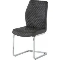 Capri Dining Chair with Chrome Base - Grey, Fabric