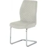 Capri Dining Chair with Chrome Base - Stone, Fabric