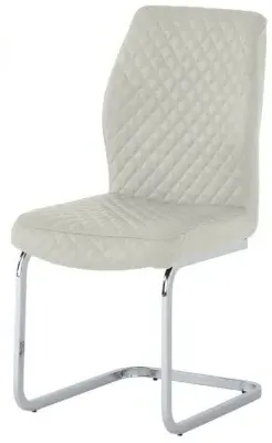 Capri Dining Chair with Chrome Base - Stone, Fabric