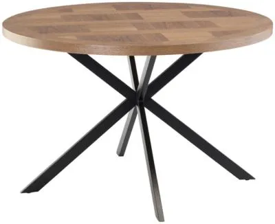 Carson 4 Seater Round Dining Table - Medium Oak