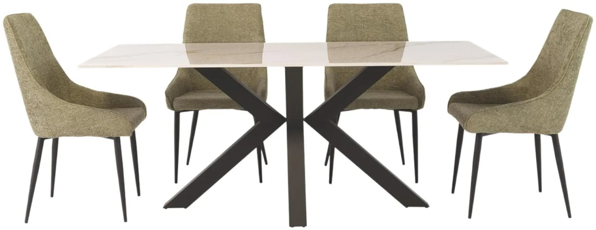 Cora 6-Seater Dining Table - Gold, Sintered Stone