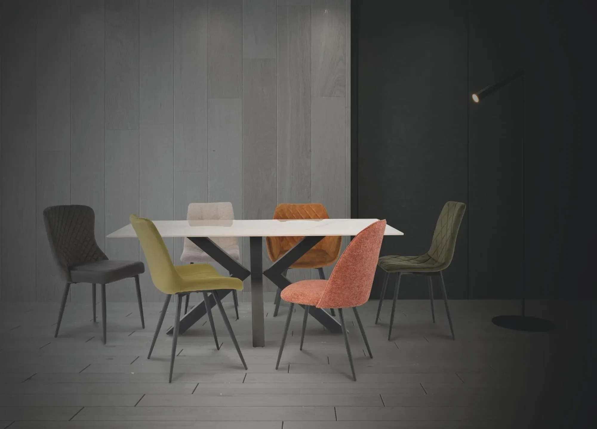 Cora 6-Seater Dining Table - Gold, Sintered Stone