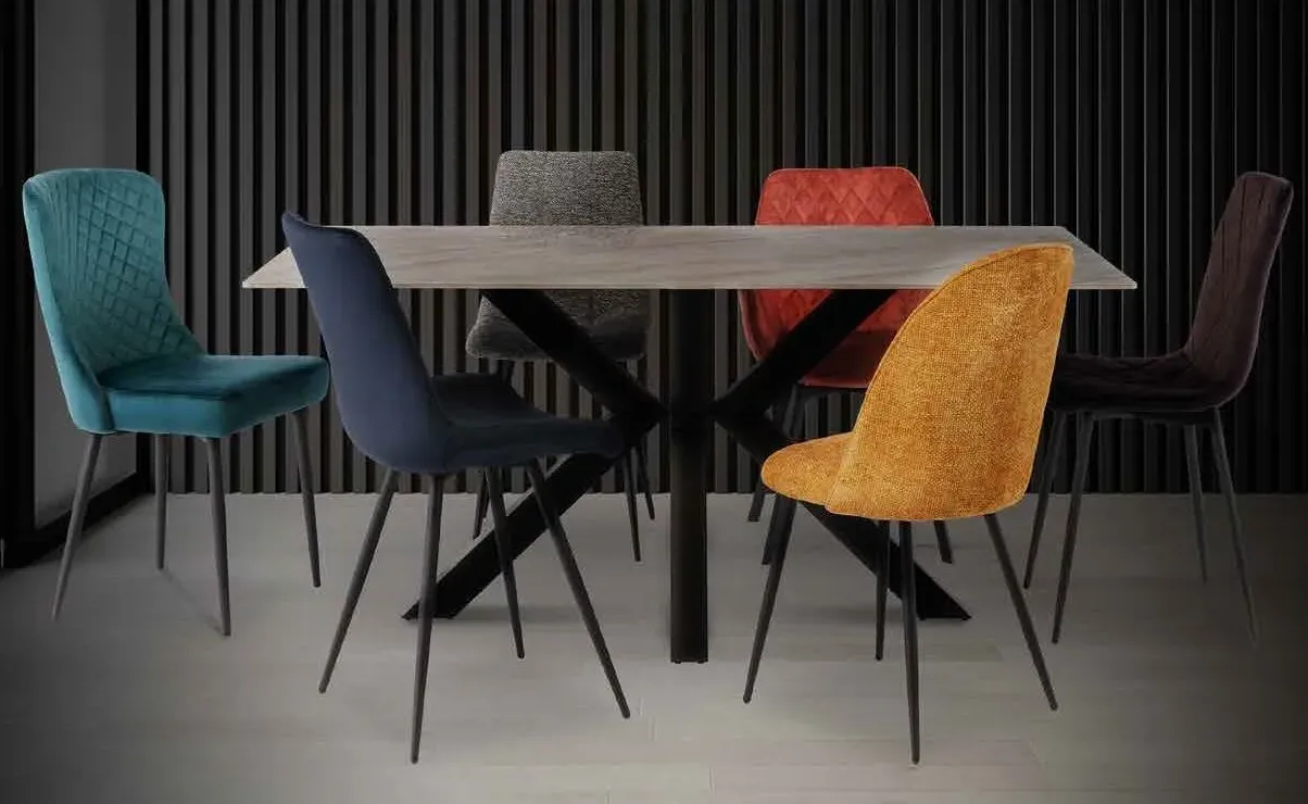 Cora Rebecca 6-Seater Dining Table - Grey, Sintered Stone