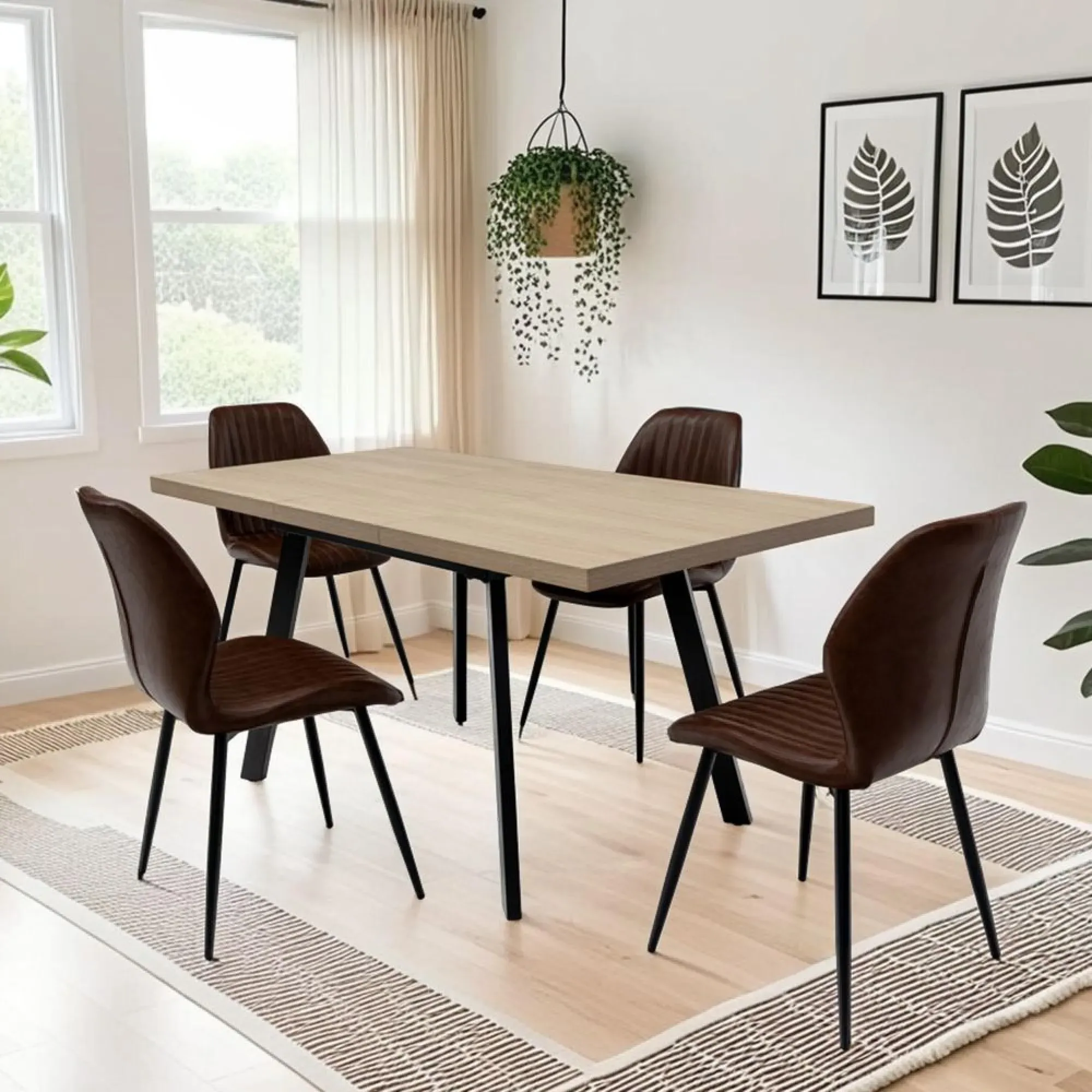 Dalton 4-6 Seater Extendable Dining Table - Light Oak