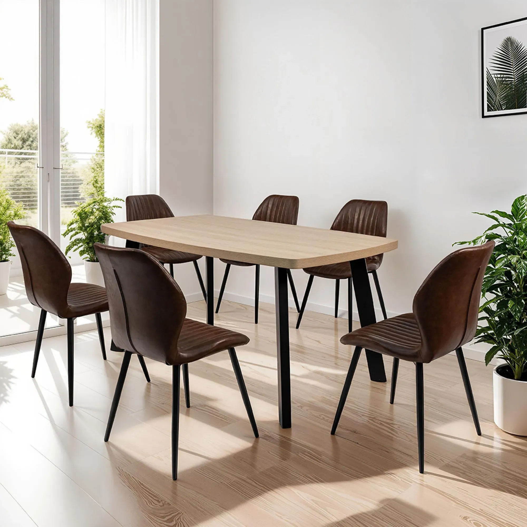 Dalton 6 Seater Dining Table - Light Oak