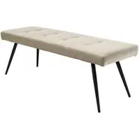 Davis Dining Bench - Stone, Faux Leather