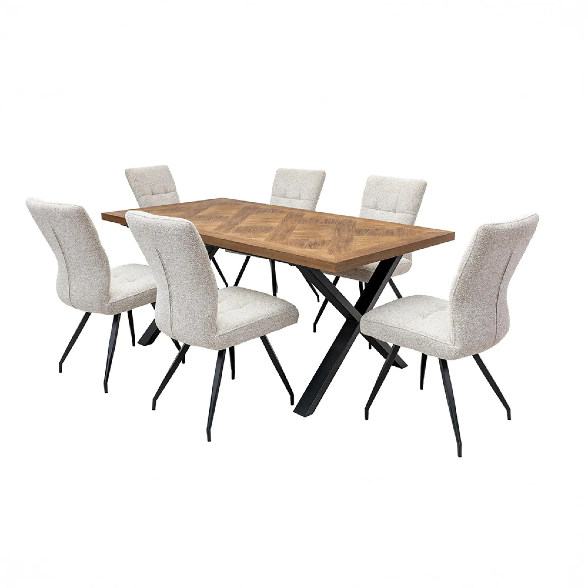 Eden 6 Seater Dining Table with Cross Legs - Elm Wood