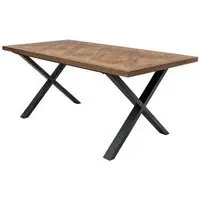 Eden 6 Seater Dining Table with Cross Legs - Elm Wood