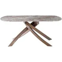 Fendi 6-Seater Dining Table - Brown, Marble