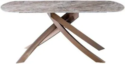 Fendi 6-Seater Dining Table - Brown, Marble