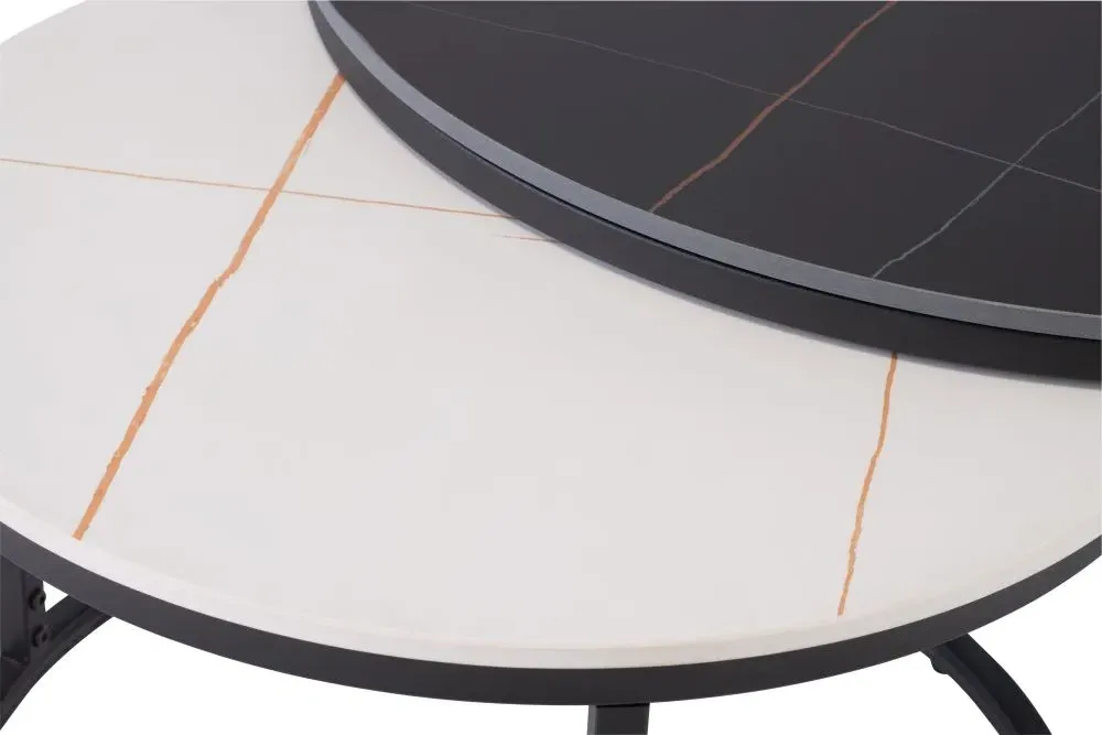 Ferrante Set of 2 Round Coffee Tables - White, Sintered Stone