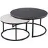 Ferrante Set of 2 Round Coffee Tables - White, Sintered Stone