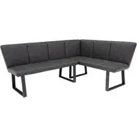 Franklin Corner Dining Bench - Charcoal, Faux Leather