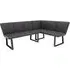 Franklin Corner Dining Bench - Charcoal, Faux Leather