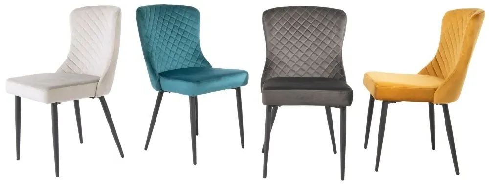 Hadley Quilted Dining Chair - Graphite, Velvet