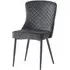 Hadley Quilted Dining Chair - Graphite, Velvet