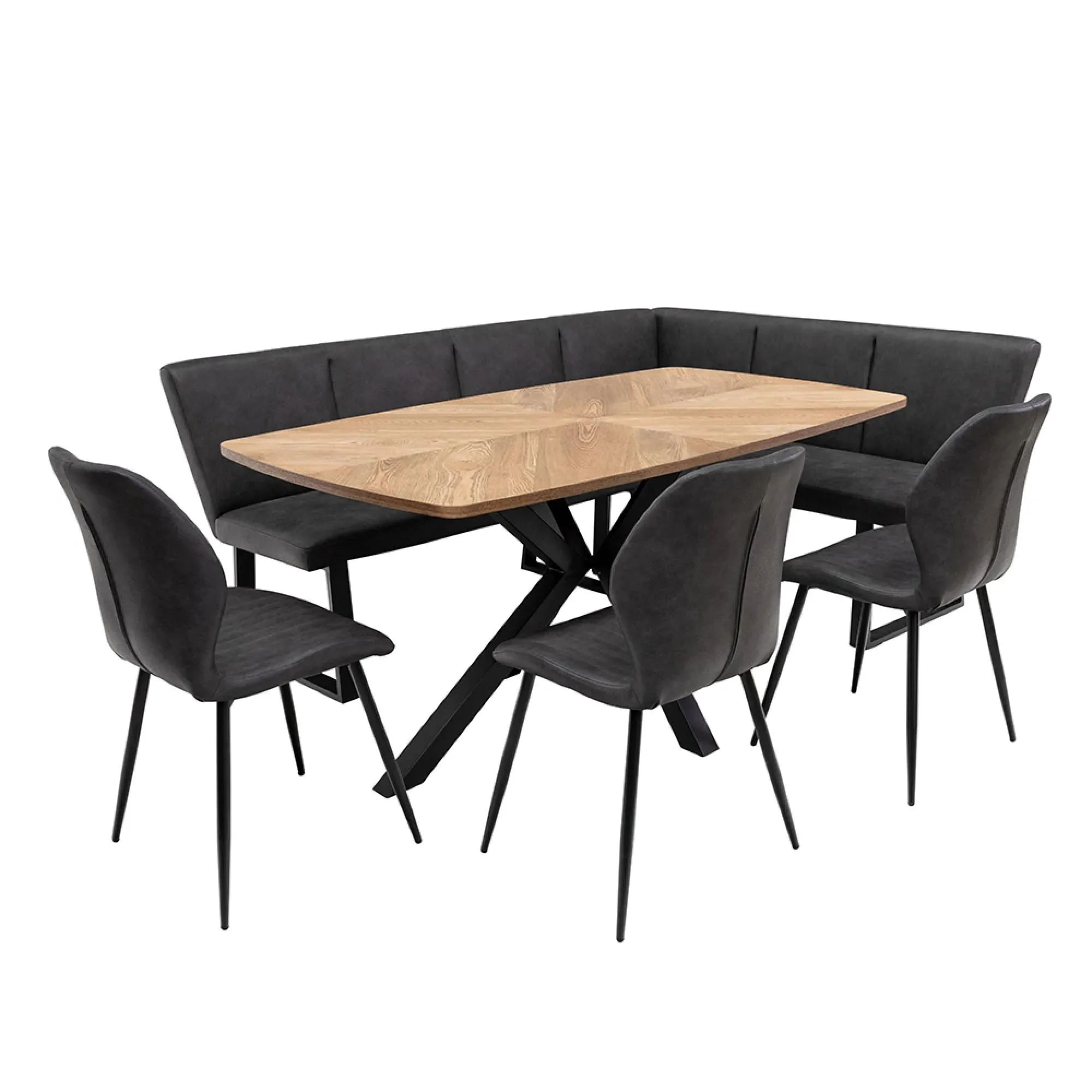 Hampton 6 Seater Dining Table with Spider Legs - Oak