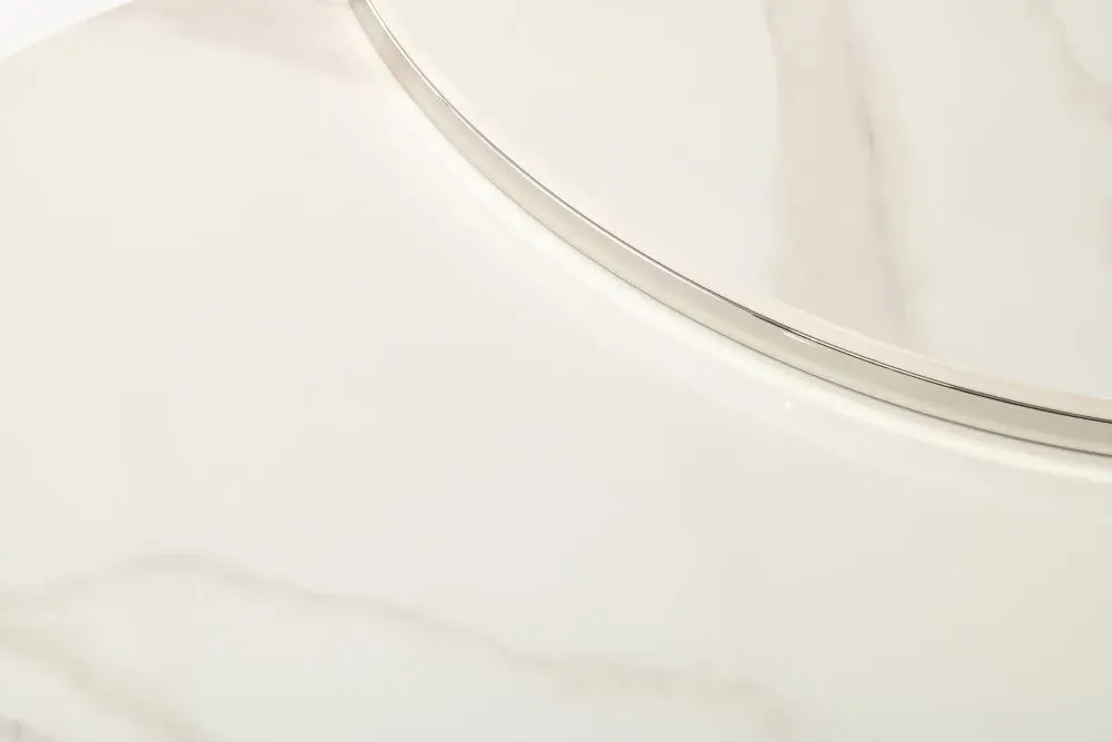 Hanson Set of 2 Round Coffee Tables - White, Sintered Stone