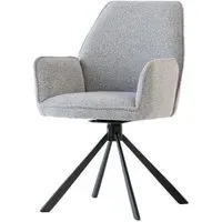 Harley Swivel Dining Chair - Light Grey, Fabric