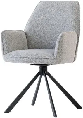 Harley Swivel Dining Chair - Light Grey, Fabric