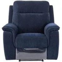 Havana Electric Recliner Armchair - Blue, Fabric
