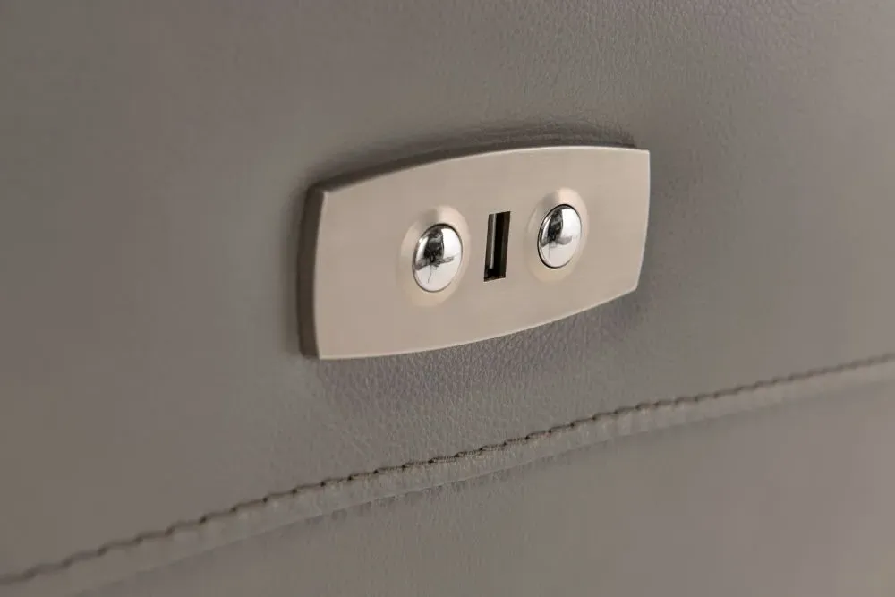 Havana Electric Recliner Armchair - Grey, Leather