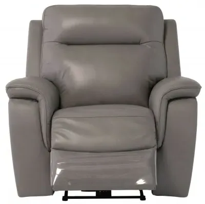 Havana Electric Recliner Armchair - Grey, Leather