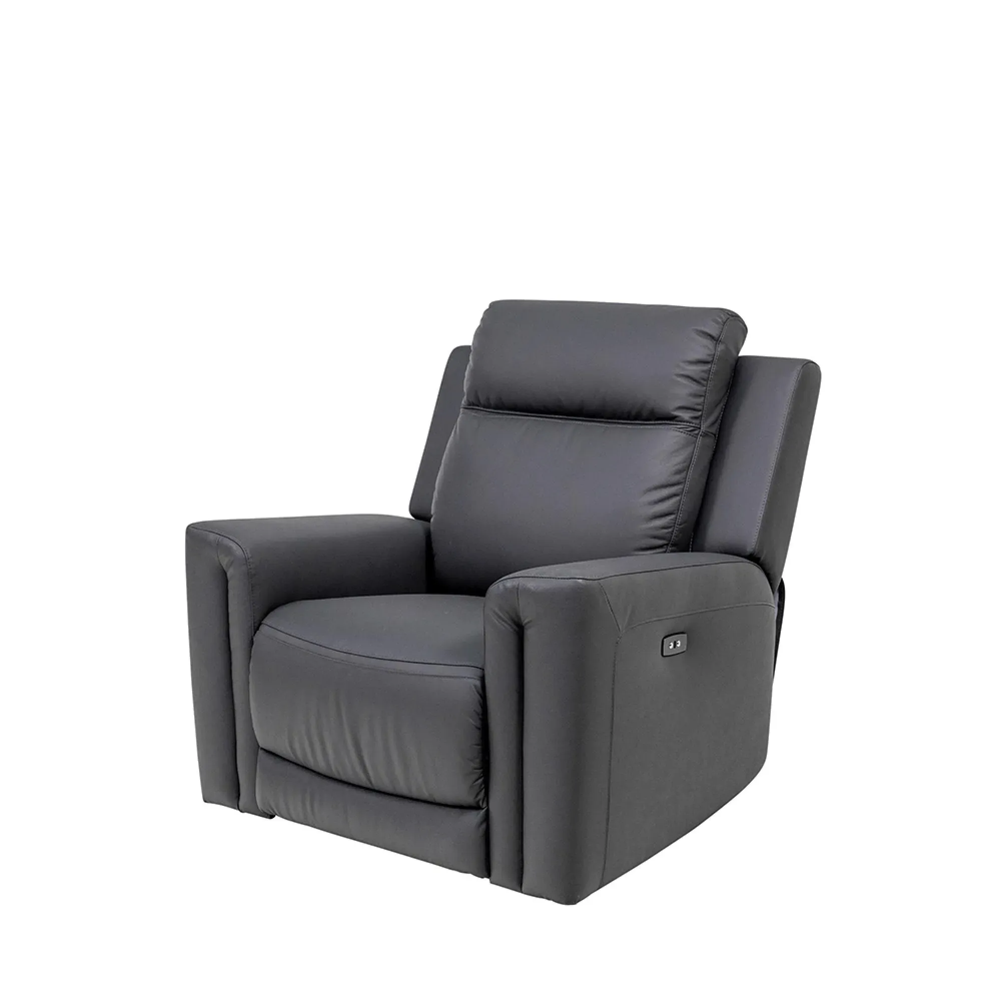 Hobart Electric Recliner Armchair - Charcoal, Leather