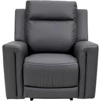 Hobart Electric Recliner Armchair - Charcoal, Leather